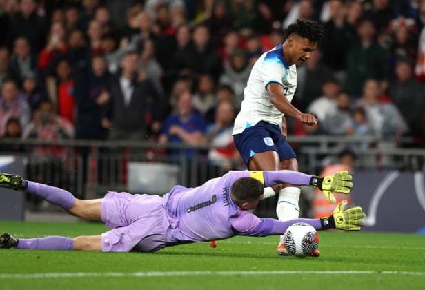 Ollie Watkins (E) at the England v Australia friendly match at Wembley Stadium, London, UK on 13th October, 2023. 