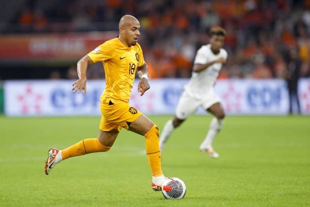 AMSTERDAM, 13-10-2023 JohanCruyff Arena, Football Euro2024 Qualifier between Netherlands and France. Netherlands player Donyell Malen Netherlands - France  x22734234x Copyright: