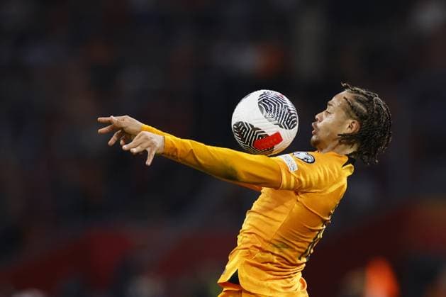 AMSTERDAM - Xavi Simons of Holland during the European Championship, EM, Europameisterschaft Qualifying match in group B between the Netherlands and France at the Johan Cruijff ArenA on October 13, 2023 in Amsterdam, the Netherlands. ANP KOEN VAN WEEL UEFA EURO, EM, Europameisterschaft,Fussball 2024 Qualifying Round 2023 2024 xVIxANPxSportx xxANPxIVx 481000923 originalFilename: 481000923.jpg