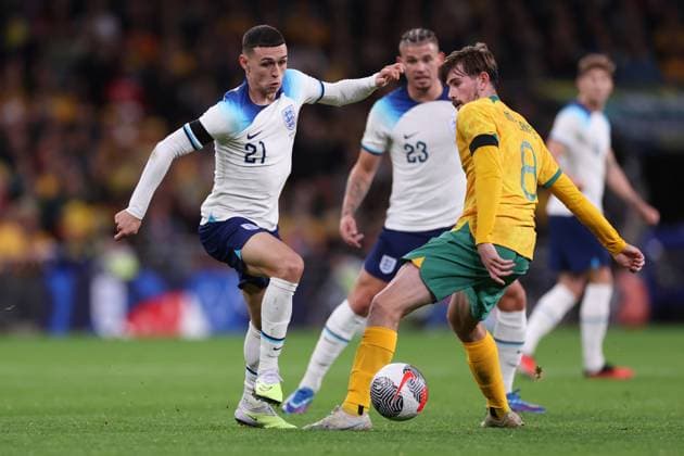 England v Australia - International Friendly, Länderspiel, Nationalmannschaft 13 October 2023 Wembley, International Football Friendly England v Australia, Phil Foden of England. (Photo by Jacques Feeney) London UK Copyright: xJacquesxFeeneyxOffside