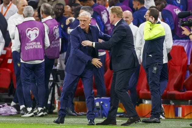 AMSTERDAM, 13-10-2023 JohanCruyff Arena, Football Euro2024 Qualifier between Netherlands and France. France coach Didier Deschamps and Netherlands coach Ronald Koeman Netherlands - France  x22734656x Copyright:
