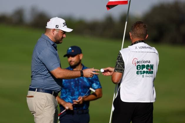 October 13, 2023, MADRID, MADRID, SPAIN: Zander Lombard of Republic of South Africa in action during Acciona Open de Espana, Round 2, Golf tournament celebrated at Club de Campo on October 13, 2023, in Madrid, Spain. MADRID SPAIN - ZUMAa181 20231013_zaa_a181_091 Copyright: xOscarxJ.xBarrosox