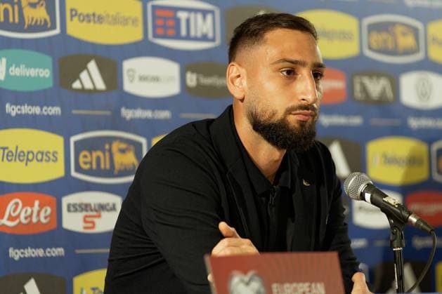 Gianluigi Donnarumma of Italy speaks with the media during a press conference, PK, Pressekonferenz at Stadio San Nicola on October 13, 2023 in Bari, Italy. during Press Conference Italy, UEFA European Football Championship in Bari, Italy, October 13 2023  Copyright: xEmmanuelexMastrodonato IPAxSportx xx IPA_40965767 IPA_IPA40965767