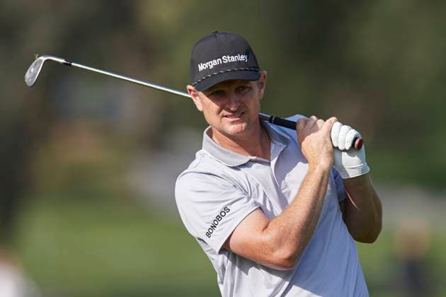 Acciona Open de Espana presented by Madrid - Day Three Justin Rose of England plays a shot on the 1st hole during Day Three of the Acciona Open de Espana presented by Madrid at Club de Campo Villa de Madrid on October 14, 2023, in Madrid, Spain. Madrid Club de Campo Villa de Madrid Madrid Spain RL_ACCMOESP_399 Copyright: xRicardoxLarreinax