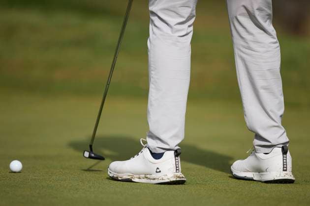 Acciona Open de Espana presented by Madrid - Day Three A detail view of the shoes of Jon Rahm of Spain as he plays a putt shot on the 8th hole during Day Three of the Acciona Open de Espana presented by Madrid at Club de Campo Villa de Madrid on October 14, 2023, in Madrid, Spain. Madrid Club de Campo Villa de Madrid Madrid Spain RL_ACCMOESP_416 Copyright: xRicardoxLarreinax