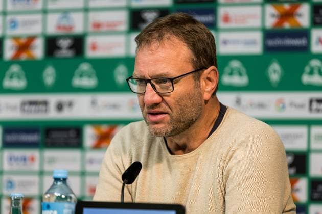 GOOGLE PIXEL Frauen Bundesliga, SV Werder Bremen - 1. FC Koeln; 14.10.2023 Thomas Horsch (Trainer SV Werder Bremen) in der Pressekonferenz GOOGLE PIXEL Frauen Bundesliga, SV Werder Bremen - 1. FC Koeln, Bremen, wohninvest Weserstadion am 14.10.2023 DFB REGULATIONS PROHIBIT ANY USE OF PHOTOGRAPHS AS IMAGE SEQUENCES AND OR QUASI-VIDEO. Copyright: xBEAUTIFULxSPORTS Wunderlx
