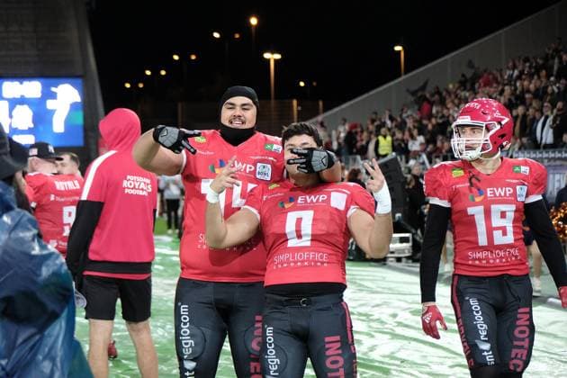 14.10.2023 Essen Stadion an der Hafenstrasse American Football - ERIMA GFL Bowl 2023 Potsdam Royals gegen Schwäbisch Hall Unicorns Grosser Jubel - die Potsdam Royals sind Deutscher Meister 2023