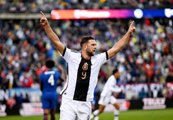 Bilder des Jahres 2023, Sport 10 Oktober Sport Themen der Woche KW41 Sport Bilder des Tages 14.10.2023, Fussball Nationalteams Freundschaftsspiele 2023, Länderspiel, USA - Deutschland, im Pratt & Whitney Stadium at Rentschler Field (Hartford, Conneticut, USA), Niclas Füllkrug (Deutschland) Torjubel *** 14 10 2023, Soccer National Teams Friendlies 2023, International Match, USA Germany, at Pratt Whitney Stadium at Rentschler Field Hartford, Conneticut, USA , Niclas Füllkrug Germany Goal Cheer