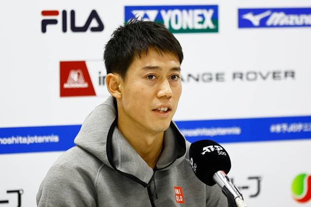 October 15, 2023, Tokyo, Japan: Japanese professional tennis player Kei NISHIKORI speaks during a news conference for the Kinoshita Group Japan Open Tennis Championships 2023 at the Ariake Coliseum. This is the longest-running ATP, Tennis Herren Tour tournament in Asia, first held in 1972. The tournament runs from October 16 to 22. Tokyo Japan - ZUMAm191 20231015_aap_m191_031 Copyright: xRodrigoxReyesxMarinx