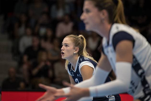Volleyball Supercup 2023 - Women - Viteos NUC vs FKB Power Cats Duedingen; Guemligen, 14.10.2023 Noemi Portmann (FKB Power Cats Duedingen, 2) Volleyball Supercup 2023 - Women - Viteos NUC vs FKB Power Cats Duedingen in Guemligen, on Saturday, October 14, 2023 Copyright: xBEAUTIFULxSPORTS OlafxRellischx