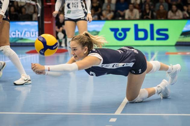 Volleyball Supercup 2023 - Women - Viteos NUC vs FKB Power Cats Duedingen; Guemligen, 14.10.2023 Noemi Portmann (FKB Power Cats Duedingen, 2) Volleyball Supercup 2023 - Women - Viteos NUC vs FKB Power Cats Duedingen in Guemligen, on Saturday, October 14, 2023 Copyright: xBEAUTIFULxSPORTS OlafxRellischx