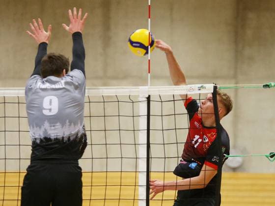 BAU 14.10.2023 Ludwigsburg Volleyball Barock Volleys MTV Ludwigsburg vs. TV Bühl, Raphael Noz (MTV, rechts)