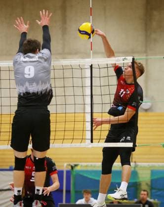BAU 14.10.2023 Ludwigsburg Volleyball Barock Volleys MTV Ludwigsburg vs. TV Bühl, Raphael Noz (MTV, rechts)
