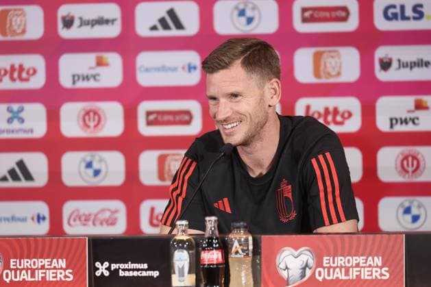 Belgium s Jan Vertonghen pictured during a press conference, PK, Pressekonferenz of the Belgian national soccer team Red Devils, at the Royal Belgian Football Association s training center, in Tubize, Sunday 15 October 2023. The Red Devils are playing against Sweden on Monday, match 7 8 in Group F of the Euro 2024 qualifications. BRUNOxFAHY  x77775521x