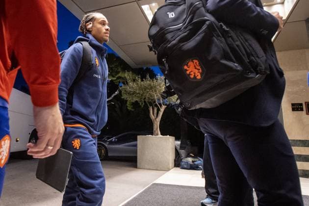 ATHENE, Divani Apollon Palace & Thalasso, 15-10-2023 , season 2023 2024 , European Championship, EM, Europameisterschaft Qualification. during press conference, PK, Pressekonferenz Netherlands in Athens, Netherlands player Xavi Simons arriving at hotel Press conference Netherlands in Athens  x22756314x Copyright: