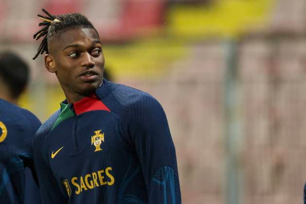 Training of the Portuguese football team Rafael Leao during training of the Portuguese football team at Bilino Polje before the match against Bosnia and Herzegovina, in Zenica, Bosnia and Herzegovina, on Oct 15, 2023. ArminxDurgut PIXSELL