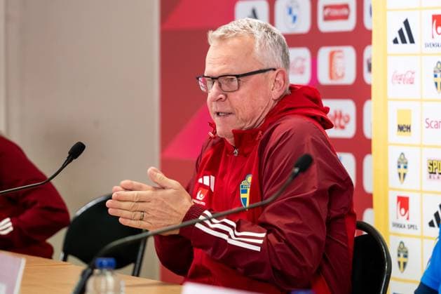 231015 Head coach Janne Andersson of the Swedish national football team during a press conference, PK, Pressekonferenz on October 15, 2023 in Brussels. Photo: Joel Marklund BILDBYRAN kod JM JM0536 bbeng fotboll football soccer fotball em-kval UEFA EURO, EM, Europameisterschaft,Fussball Qualifier, EM, Europameisterschaft presskonferens press conference sverige sweden sverige a Copyright: JOELxMARKLUND BB231015JM064