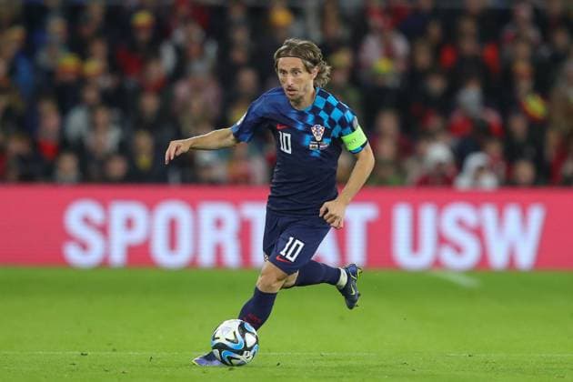 UEFA EURO, EM, Europameisterschaft,Fussball 2024 Qualifiers Wales v Croatia Luka ModriÄ‡ 10 of Croatia in action during the UEFA Euro 2024 Qualifiers match Wales vs Croatia at Cardiff City Stadium, Cardiff, United Kingdom, 15th October 2023 (Photo by Gareth Evans News Images) Cardiff Cardiff City Stadium South Glamorgan United Kingdom Copyright: xGarethxEvans NewsxImagesx