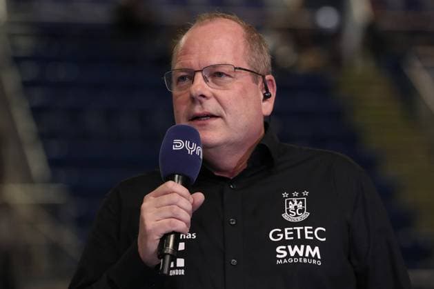 15.10.2023, xtgx, Handball, Liqui Moly HBL, SC Magdeburg - TSV Hannover Burgdorf emspor v.l. Marc Henrik Schmedt (Magdeburg) im Dyn Interview Portrait, Portraet, Einzelbild Magdeburg