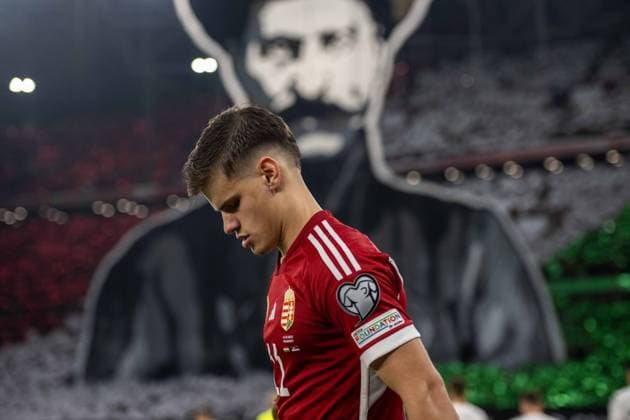 BUDAPEST, HUNGARY - OCTOBER 14: Milos Kerkez of Hungary during the UEFA EURO, EM, Europameisterschaft,Fussball 2024 European qualifier match between Hungary and Serbia at Puskas Arena on October 14, 2023 in Budapest, Hungary. Photo by Sebastian Frej Hungary v Serbia: Group G - UEFA EURO 2024 European Qualifiers Copyright: xSebastianxFrejx