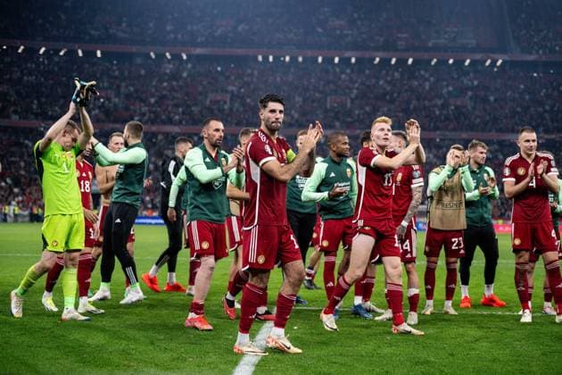 BUDAPEST, HUNGARY - OCTOBER 14: Dominik Szoboszlai of Hungary celebrates during the UEFA EURO, EM, Europameisterschaft,Fussball 2024 European qualifier match between Hungary and Serbia at Puskas Arena on October 14, 2023 in Budapest, Hungary. Photo by Sebastian Frej Hungary v Serbia: Group G - UEFA EURO 2024 European Qualifiers Copyright: xSebastianxFrejx