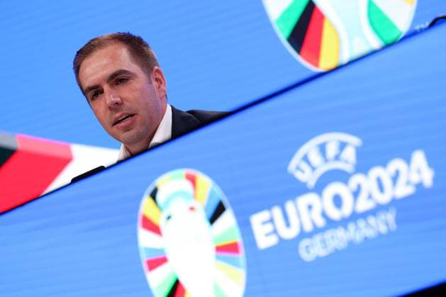 Frankfurt am Main am 16.Oktober 2023 Deutsche Bank Park Medientermin der EURO 2024 GmbH v.l., Philipp Lahm, Turnierdirektor der UEFA EURO, EM, Europameisterschaft,Fussball 2024 Copyright: JoaquimxFerreira