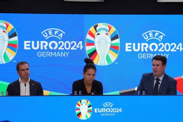 Sport Bilder des Tages EURO 2024 Turnierdirektor Philipp Lahm, DFB-Vizepräsidentin Celia Sasic und Arbeitsminister Hubertus Heil - 16.10.2023: EURO 2024 Partnerschaft DFB VDV