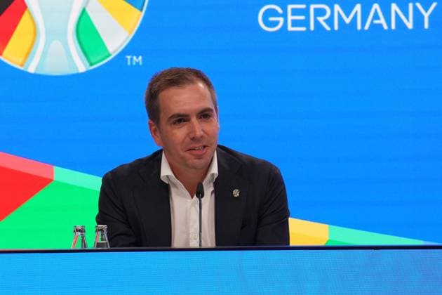EURO 2024 Turnierdirektor Philipp Lahm, DFB-Vizepräsidentin Celia Sasic und Arbeitsminister Hubertus Heil - 16.10.2023: EURO 2024 Partnerschaft DFB VDV