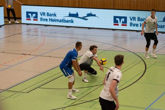 15.10.2023, GER, 2.BL Maenner Sued, Volleyball, Saison 2023 2024, Blue Volleys Gotha - Volley YoungStars Friedrichshafen Stueckrad, Max (Blue Volleys Gotha) Gotha Ernestiner-Halle Thüringen Deutschland