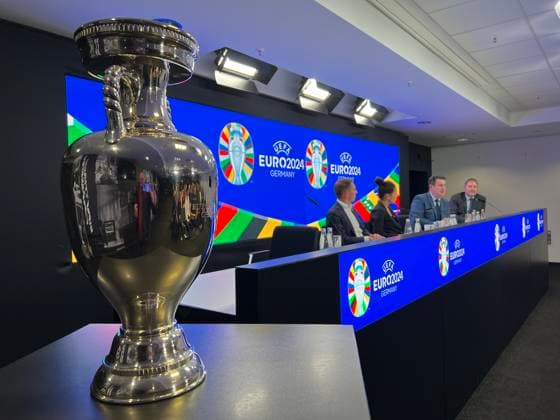 EURO 2024 Turnierdirektor Philipp Lahm, DFB-Vizepräsidentin Celia Sasic und Arbeitsminister Hubertus Heil - 16.10.2023: EURO 2024 Partnerschaft DFB VDV