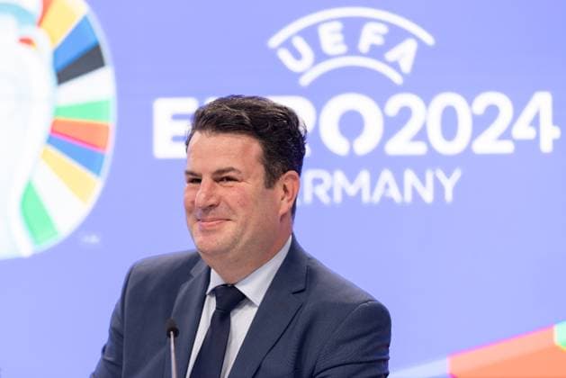 DFB-Pressekonferenz Hubertus Heil, Bundesminister für Arbeit und Soziales. Pressekonferenz des DFB am 16. Oktober 2023 in Frankfurt am Main., Frankfurt am Main Hessen Deutschland Deutsche Bank Park