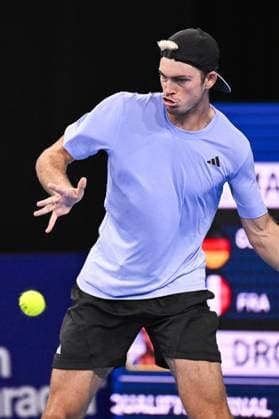 German Maximilian Marterer pictured in action during a qualifications match for the European Open Tennis ATP, Tennis Herren tournament, in Antwerp, Monday 16 October 2023. LAURIExDIEFFEMBACQ  x77849595x