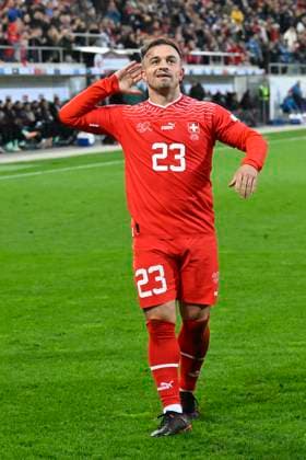 Xherdan Shaqiri, SUI, Jubel, Schweiz - Belarus, EM-Qualifikation, Fussball, 15.10.2023