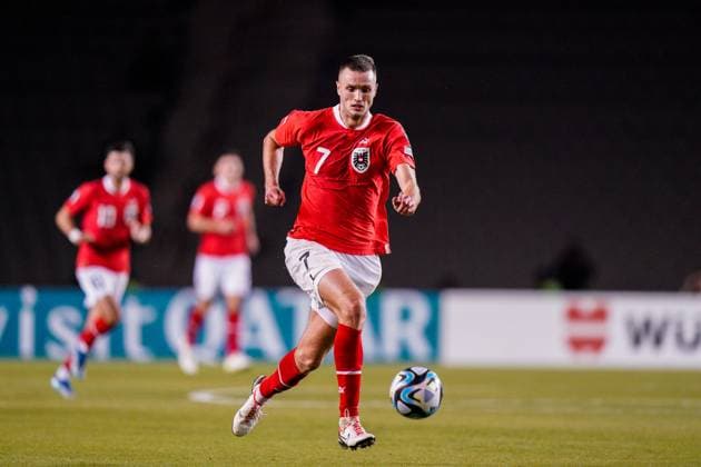 SOCCER - EURO 2024 Quali, AZE vs AUT BAKU, AZERBAIJAN,16.OCT.23 - SOCCER - European Qualifiers 2024, OEFB international match, Länderspiel, Nationalmannschaft Azerbaijan vs Austria. Image shows Sasa Kalajdzic (AUT).  GEPAxpictures xJohannesxFriedl