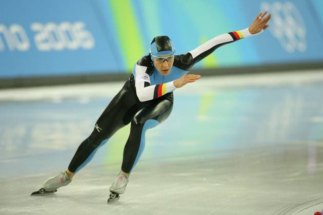 Torino 2006 Winter Olympic Games, Olympische Spiele, Olympia, OS FRIESINGER Anni (GER), FEBRUARY 19, 2006 - Speed skating, Eisschnelllauf : Womens 1000m during the Torino 2006 Winter Olympic Games at Oval Lingotto, Torino, Italy. (Photo by Jun Tsukida AFLO (003)  Copyright: xJunxTsukidax 281530