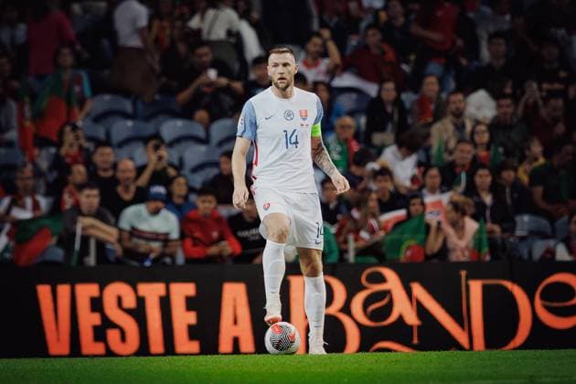 Milan Skriniar during UEFA EURO, EM, Europameisterschaft,Fussball 2024 qualifying game between national teams of Portugal and Slovakia at Estadio do Dragao, Porto. (Maciej Rogowski) Porto Estadio Do Dragao Portugal Copyright: xMaciejxRogowskix portugal-slovakia-full-13-10-2023-058