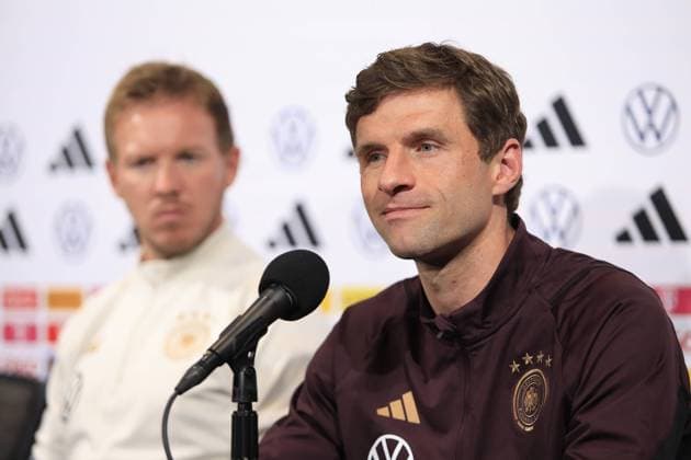 RECORD DATE NOT STATED Seleccion Mexico 2023 Germany Team press conference, PK, Pressekonferenz Thomas Muller during Germany team press conference prior to the friendly preparation match against the Mexican national team, Nationalteam (Mexico), at Lincoln Financial Field Stadium, on October 16, 2023. <br><br> Thomas Muller durante la conferencia de prensa de Alemania previo al partido amistoso de preparacion contra la Seleccion Mexicana (Mexico), en el Lincoln Financial Field Stadium, el 16 de Octubre de 2023. PHILADELPHIA PENSILVANIA UNITED STATES  Copyright: xUlisesxNaranjox 20231016143341_SMN_23_GER_PRESS_MULLER43