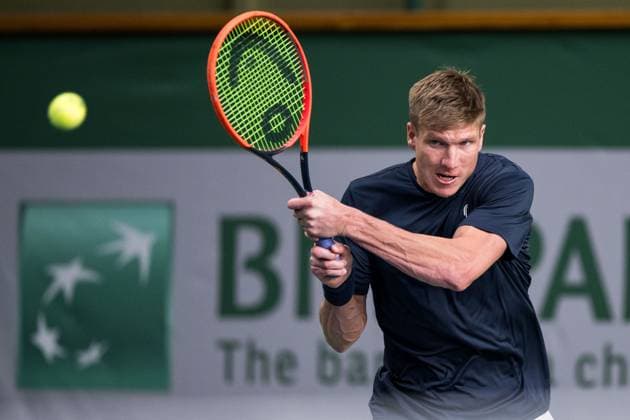 231017 AndrÃ Göransson of Sweden during day 4 of the Nordic Open tennis tournament on October 17, 2023 in Stockholm. Photo: Emma Wallskog BILDBYRAN COP 320 EW0269 tennis nordic open dag 4 bbeng Copyright: EMMAxWALLSKOG BB231017EW006