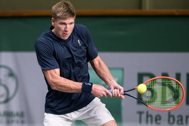 231017 AndrÃ Göransson of Sweden during day 4 of the Nordic Open tennis tournament on October 17, 2023 in Stockholm. Photo: Emma Wallskog BILDBYRAN COP 320 EW0269 tennis nordic open dag 4 bbeng Copyright: EMMAxWALLSKOG BB231017EW007