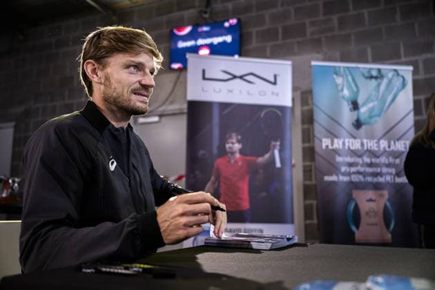 Belgian David Goffin pictured during a signing session at the European Open Tennis ATP, Tennis Herren tournament, in Antwerp, Tuesday 17 October 2023. LAURIExDIEFFEMBACQ  x77911676x