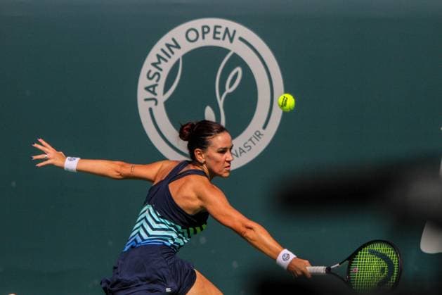 October 17, 2023: Monastir, Tunisia. 17 October 2023. Nuria Parrizas-Diaz of Spain plays against Magdalena FrÄâ ¢ch of Poland during the Jasmin Open tennis tournaments in Monastir, Tunisia - ZUMAd99_ 0308933937st Copyright: xHasanxMradx