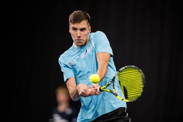 Fabian Marozsan pictured in action during a first round match at the European Open Tennis ATP, Tennis Herren tournament, in Antwerp, Tuesday 17 October 2023. JASPERxJACOBS  x77914439x