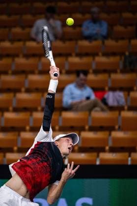231017 Emil Ruusuvuori of Finland during day 4 of the Nordic Open tennis tournament on October 17, 2023 in Stockholm. Photo: Emma Wallskog BILDBYRAN COP 320 EW0269 tennis nordic open dag 4 bbeng Copyright: EMMAxWALLSKOG BB231017EW033