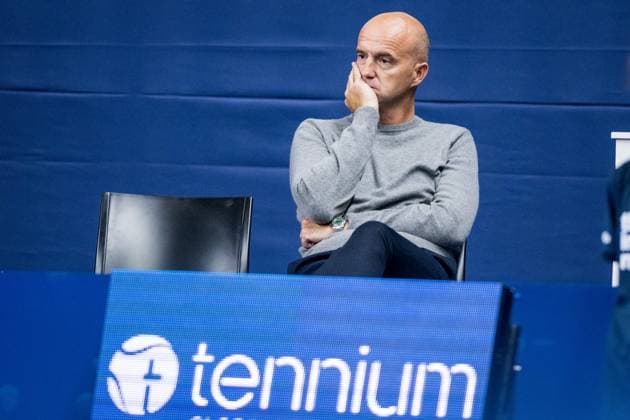 Former tennisplayer Ivan Ljubicic is seen at a first round match at the European Open Tennis ATP, Tennis Herren tournament, in Antwerp, Tuesday 17 October 2023. JASPERxJACOBS  x77923827x