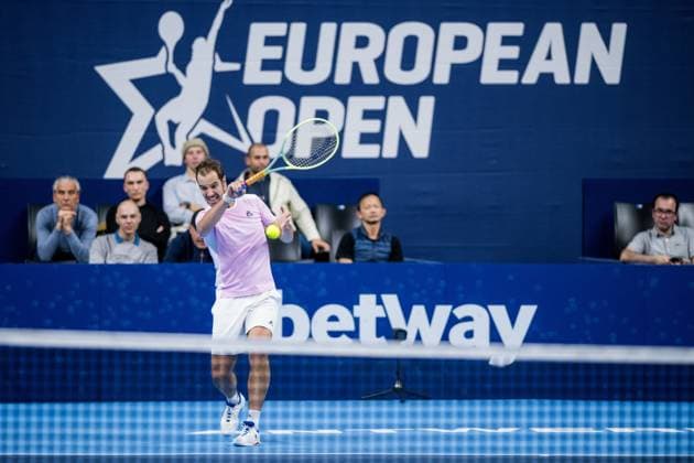 French Richard Gasquet pictured in action during a first round match at the European Open Tennis ATP, Tennis Herren tournament, in Antwerp, Tuesday 17 October 2023. JASPERxJACOBS  x77924082x