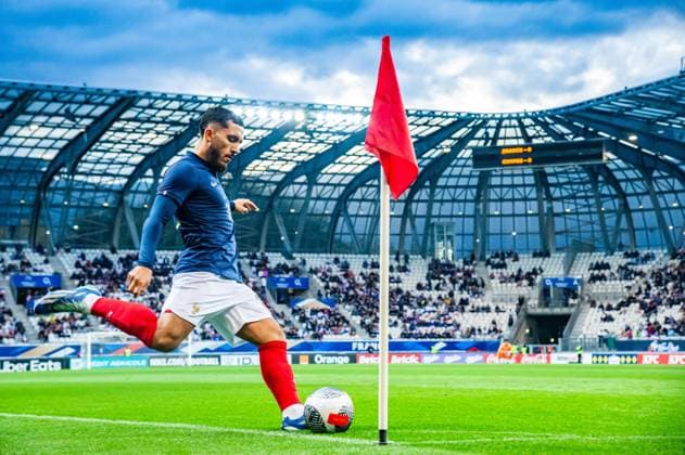 Rayan Cherki (Equipe de France U21, U 21 FOOTBALL : France U21 vs Chypre U21 - Qualification Championnat d Europe U21 - 17 10 2023 BaptisteAutissier Panoramic 