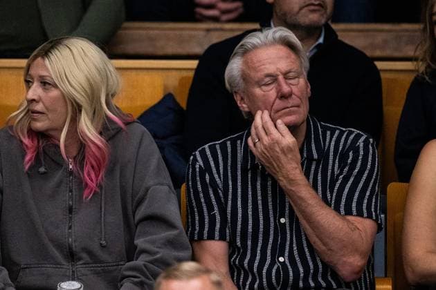 231017 Björn Borg looks dejected during day 4 of the Nordic Open tennis tournament on October 17, 2023 in Stockholm. Photo: Emma Wallskog BILDBYRAN COP 320 EW0269 tennis nordic open dag 4 bbeng depp Copyright: EMMAxWALLSKOG BB231017EW088