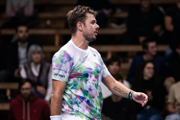 231017 Stan Wawrinka of Switzerland looks dejected during day 4 of the Nordic Open tennis tournament on October 17, 2023 in Stockholm. Photo: Emma Wallskog BILDBYRAN COP 320 EW0269 tennis nordic open dag 4 bbeng depp Copyright: EMMAxWALLSKOG BB231017EW107