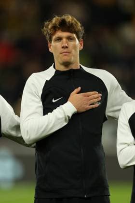 17th October 2023; Gtech Community Stadium, London, England; International Football Friendly, Australia versus New Zealand; Nando Pijnaker of New Zealand , during the teams line up  ActionPlus12566258 KatiexChan Content restricted for UK based newspaper