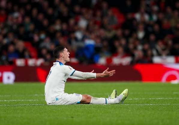 England v Italy UEFA EURO, EM, Europameisterschaft,Fussball 2024 Qualifiers Phil Foden of England reacts during the UEFA Euro 2024 Qualifiers Group C match at Wembley Stadium, London Copyright: xPaulxChestertonx FIL-19118-0108 UK Newspapers OUT